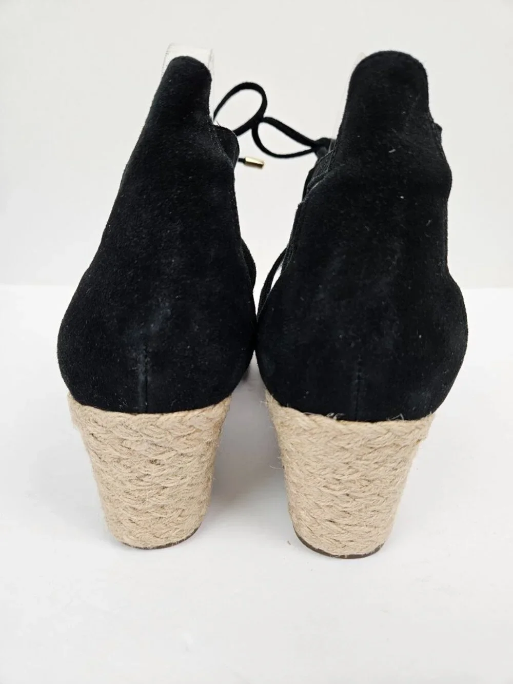 Vionic Calypso Black Suede Strappy Comfort Espadrille Wedge 10